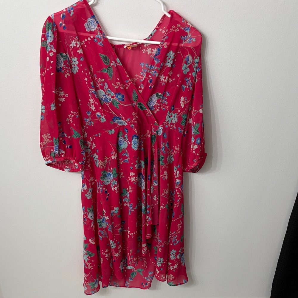 Calvin Klein Red Floral Midi Dress